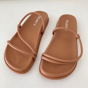 Anthropologie Silent D Hozie Brown Sandals 40  size 9 summer fun